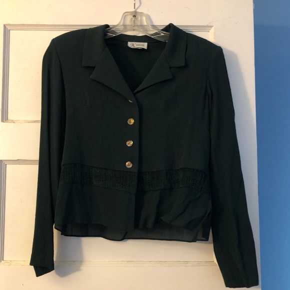 K Petite Green Dress & Jacket Set. 6P. Gauzy flowy lovely! - Picture 7 of 9